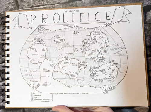 A map of Prolifice, the world in which the Reformation Connected Universe is set